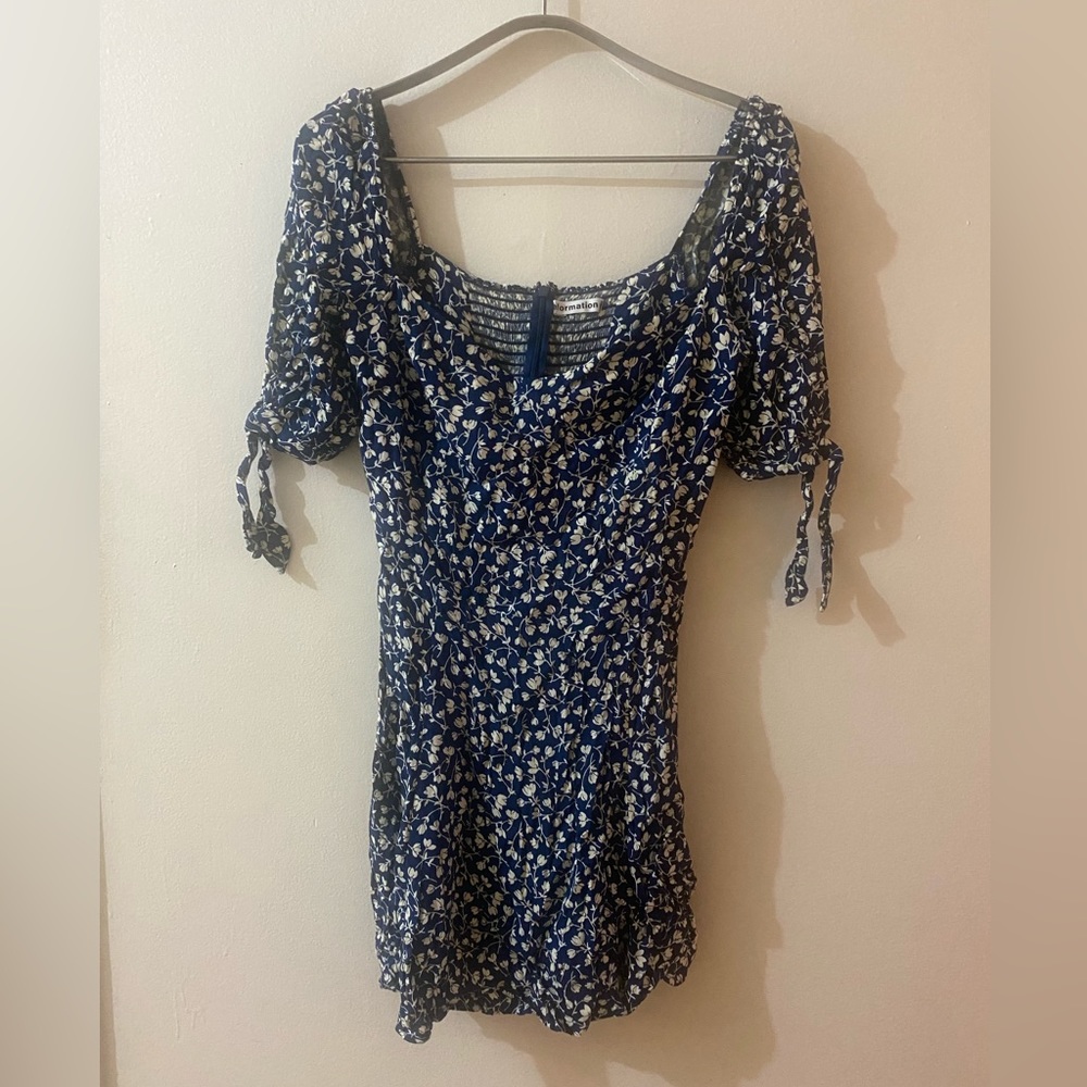 Reformation mini blue floral dress.